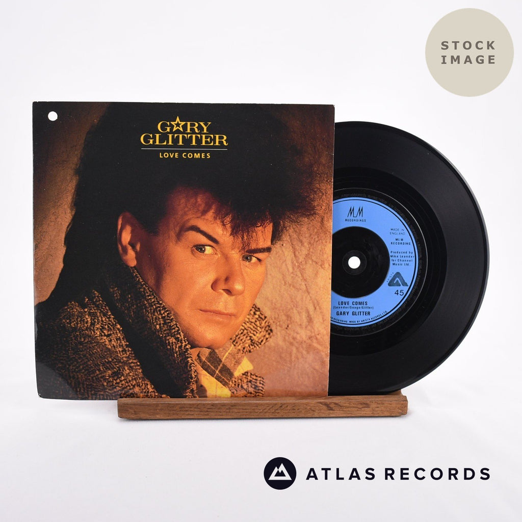Gary Glitter Love Comes Vinyl Record - Sleeve & Record Side-By-Side