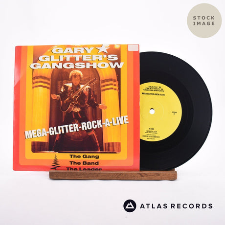 Gary Glitter Mega-Glitter-Rock-A-Live 7" Vinyl Record - Sleeve & Record Side-By-Side