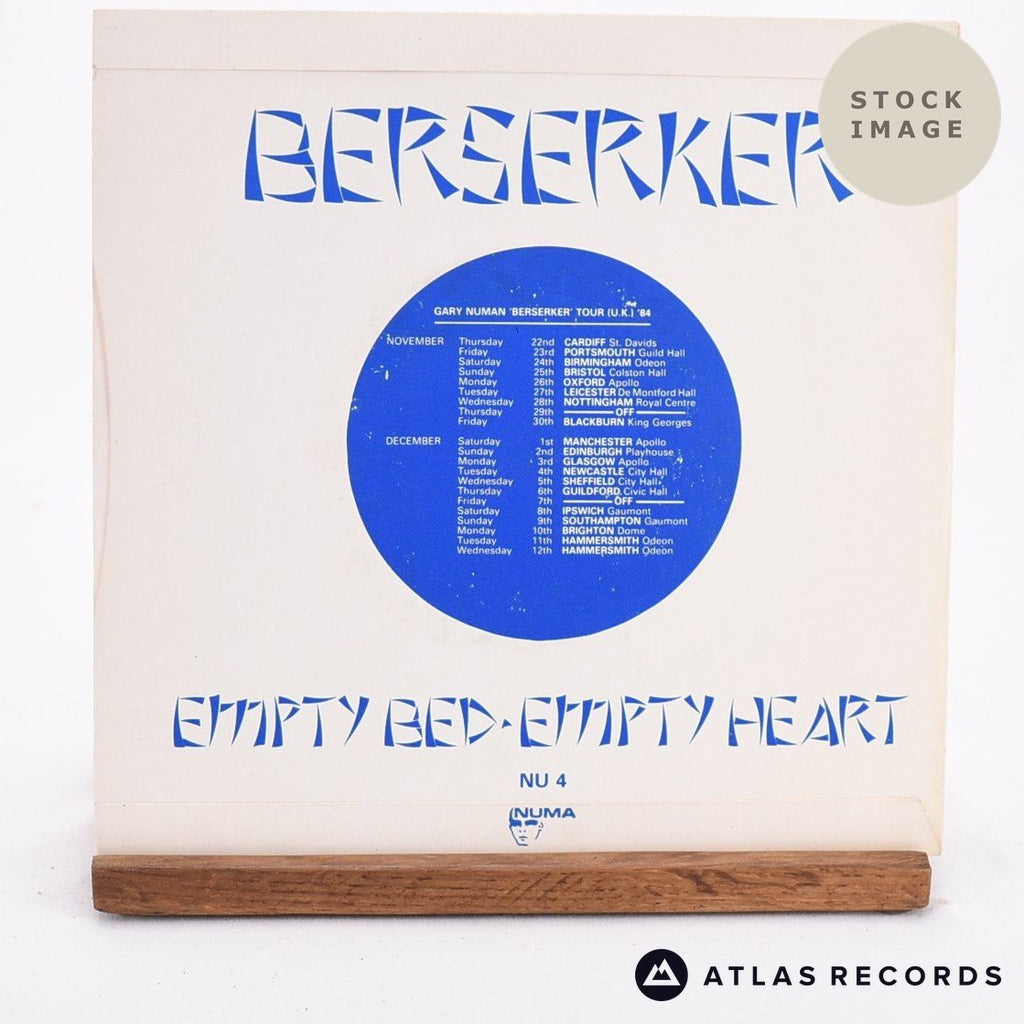 Gary Numan Berserker Vinyl Record - Reverse Of Sleeve