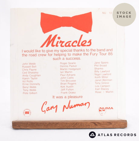 Gary Numan Miracles 7" Vinyl Record - Reverse Of Sleeve