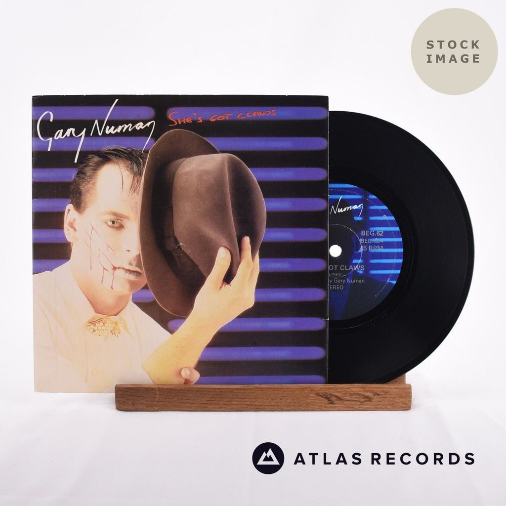 Gary Numan She's Got Claws Vinyl Record - Sleeve & Record Side-By-Side