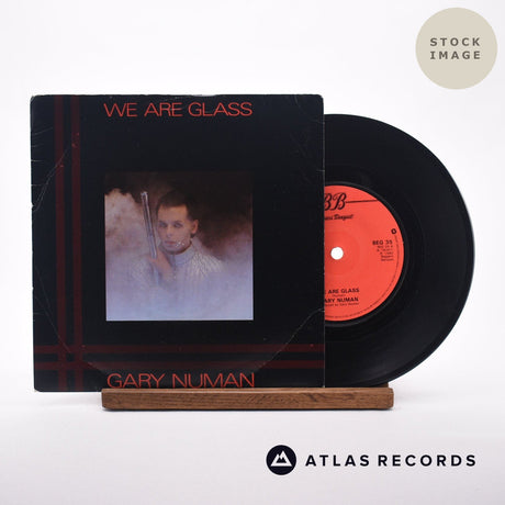 Gary Numan We Are Glass 7" Vinyl Record - Sleeve & Record Side-By-Side