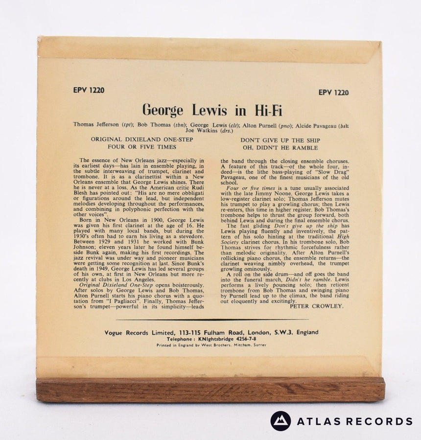 George Lewis - George Lewis In Hi-Fi - 7" EP Vinyl Record - VG+/VG+