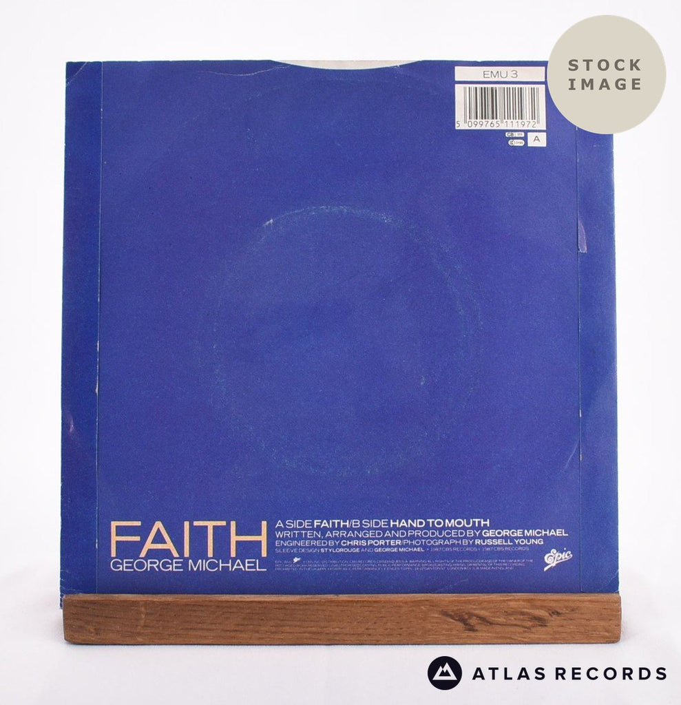 George Michael Faith Vinyl Record - Reverse Of Sleeve