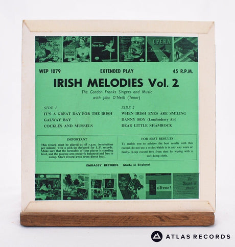 Gordon Franks Singers And Players - Irish Melodies Vol. 2 - 7" EP Vinyl Record - EX/VG+