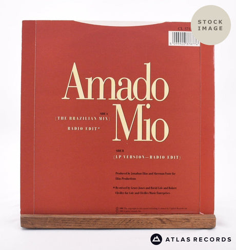 Grace Jones Amado Mio 7" Vinyl Record - Reverse Of Sleeve