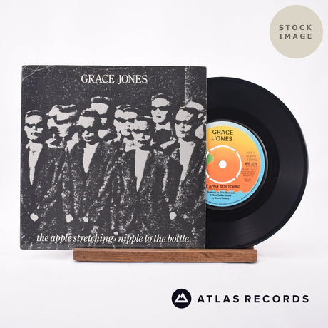 Grace Jones The Apple Stretching · Nipple To The Bottle 7" Vinyl Record - Sleeve & Record Side-By-Side