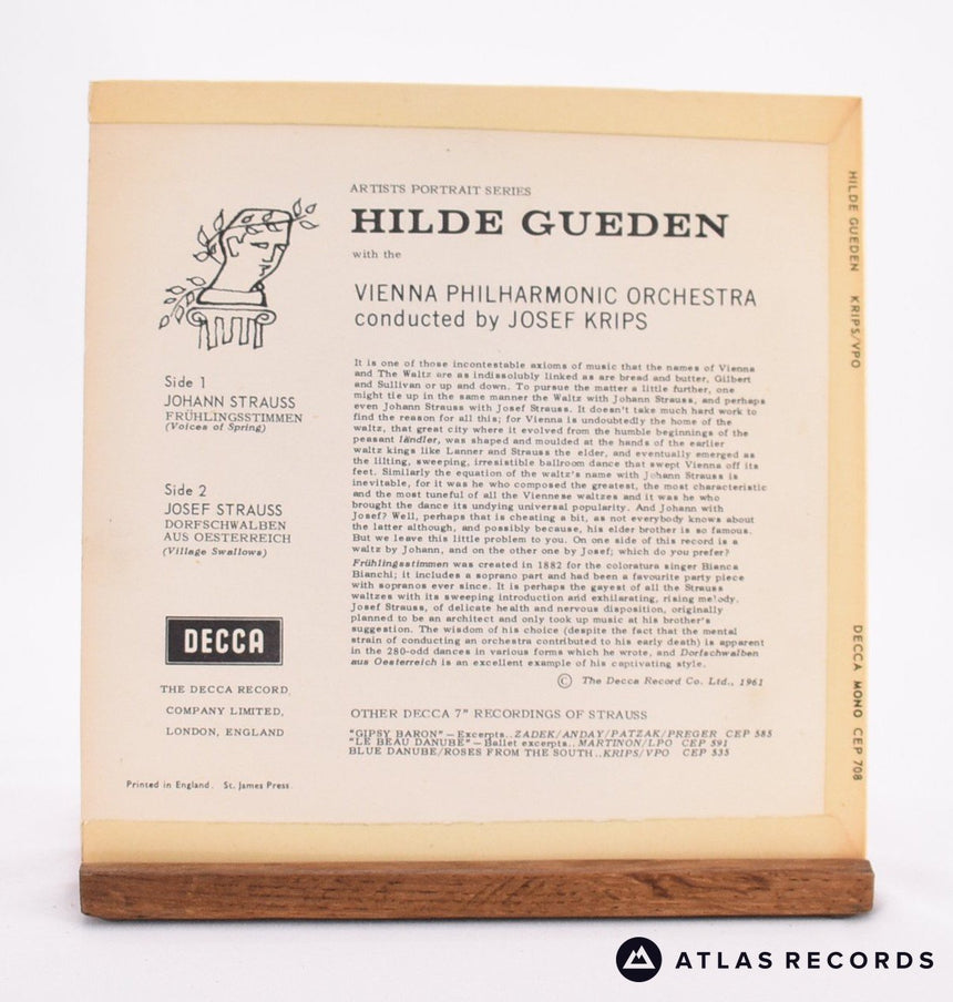 Hilde Güden - Strauss Waltzes - 7" EP Vinyl Record - VG+/VG