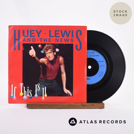 Huey Lewis & The News If This Is It 1983 Vinyl Record - Sleeve & Record Side-By-Side