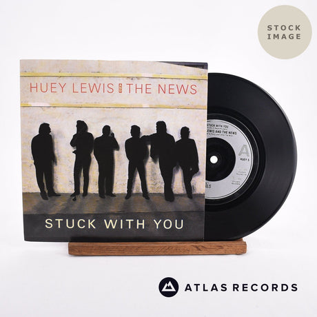 Huey Lewis & The News Stuck With You 1982 Vinyl Record - Sleeve & Record Side-By-Side
