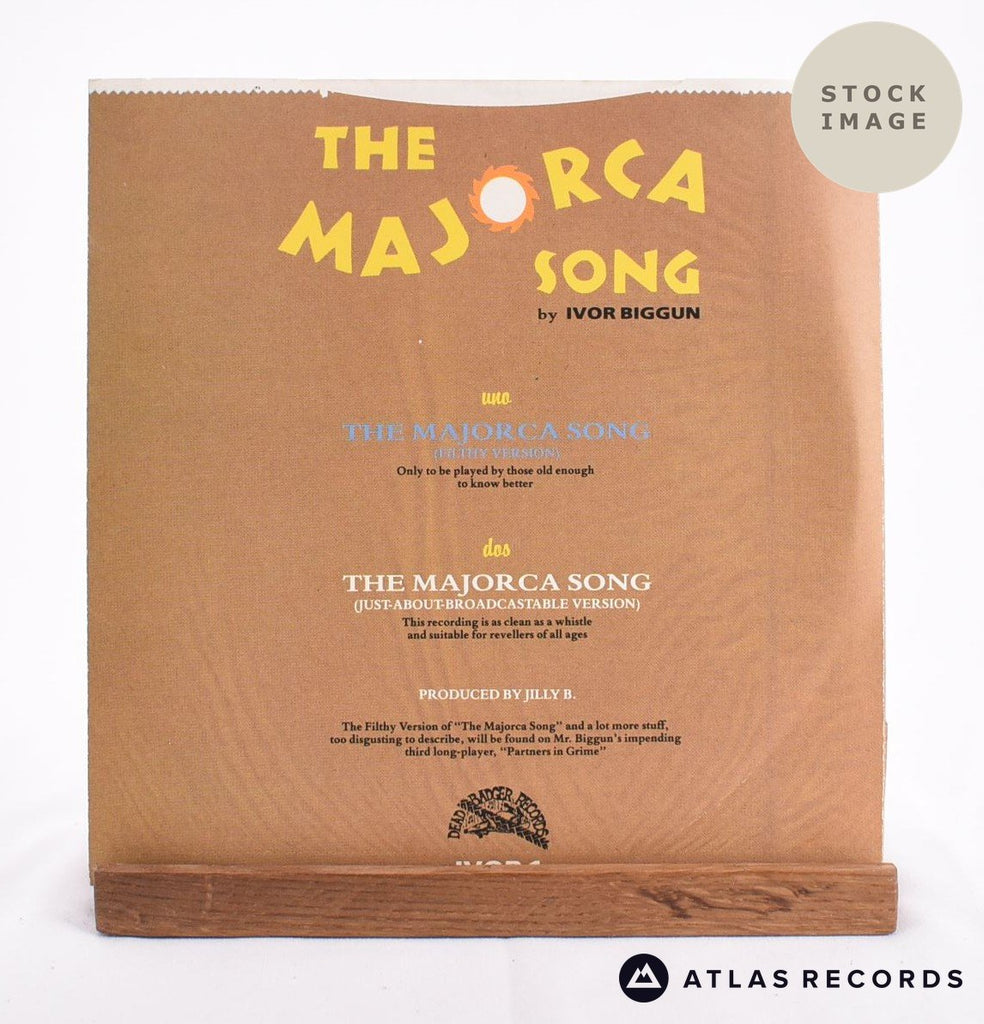 Ivor Biggun The Majorca Song Vinyl Record - Reverse Of Sleeve