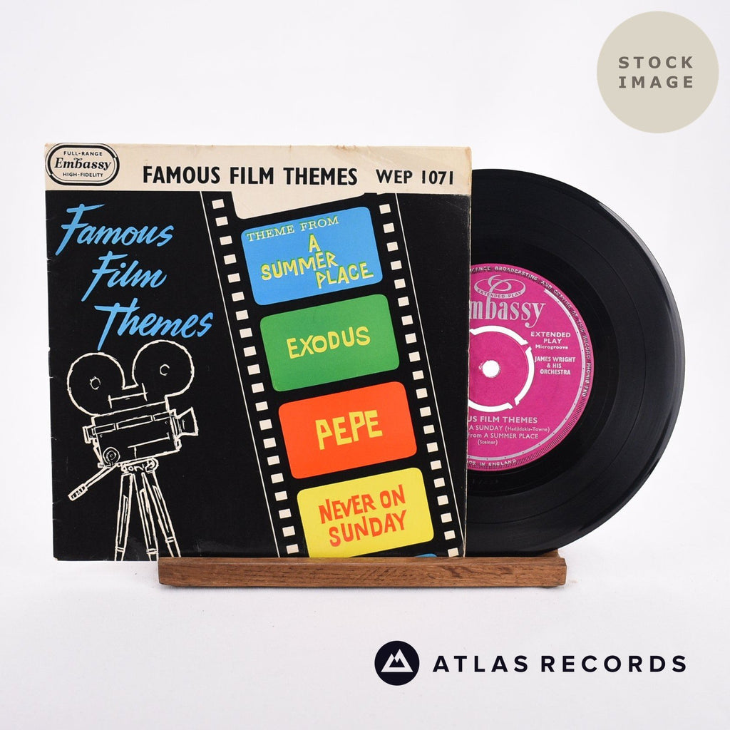 James Wright & His Orchestra Famous Film Themes Vinyl Record - Sleeve & Record Side-By-Side