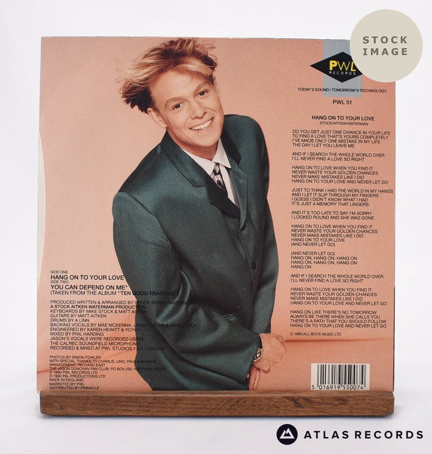 Jason Donovan Hang On To Your Love Vinyl Record - Reverse Of Sleeve