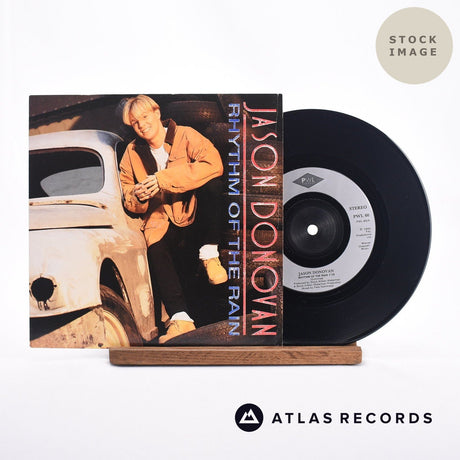 Jason Donovan Rhythm Of The Rain 7" Vinyl Record - Sleeve & Record Side-By-Side