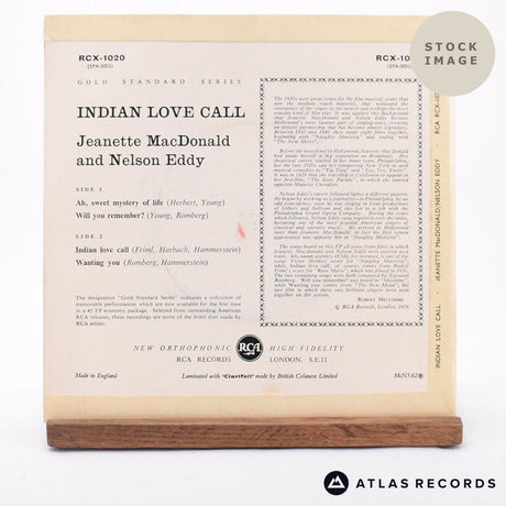 Jeanette MacDonald Indian Love Call 7" Vinyl Record - Reverse Of Sleeve