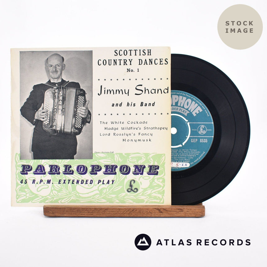 Jimmy Shand And His Band Scottish Country Dances Nº1 7" Vinyl Record - Sleeve & Record Side-By-Side