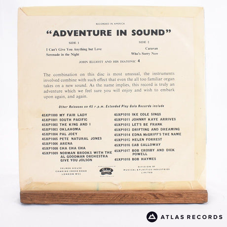 John Elliott And His Diatonic Four - Adventure In Sound - 7" EP Vinyl Record - VG+/VG