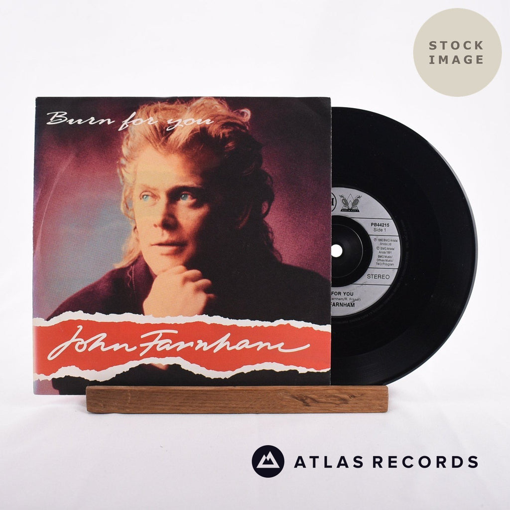 John Farnham Burn For You 1981 Vinyl Record - Sleeve & Record Side-By-Side