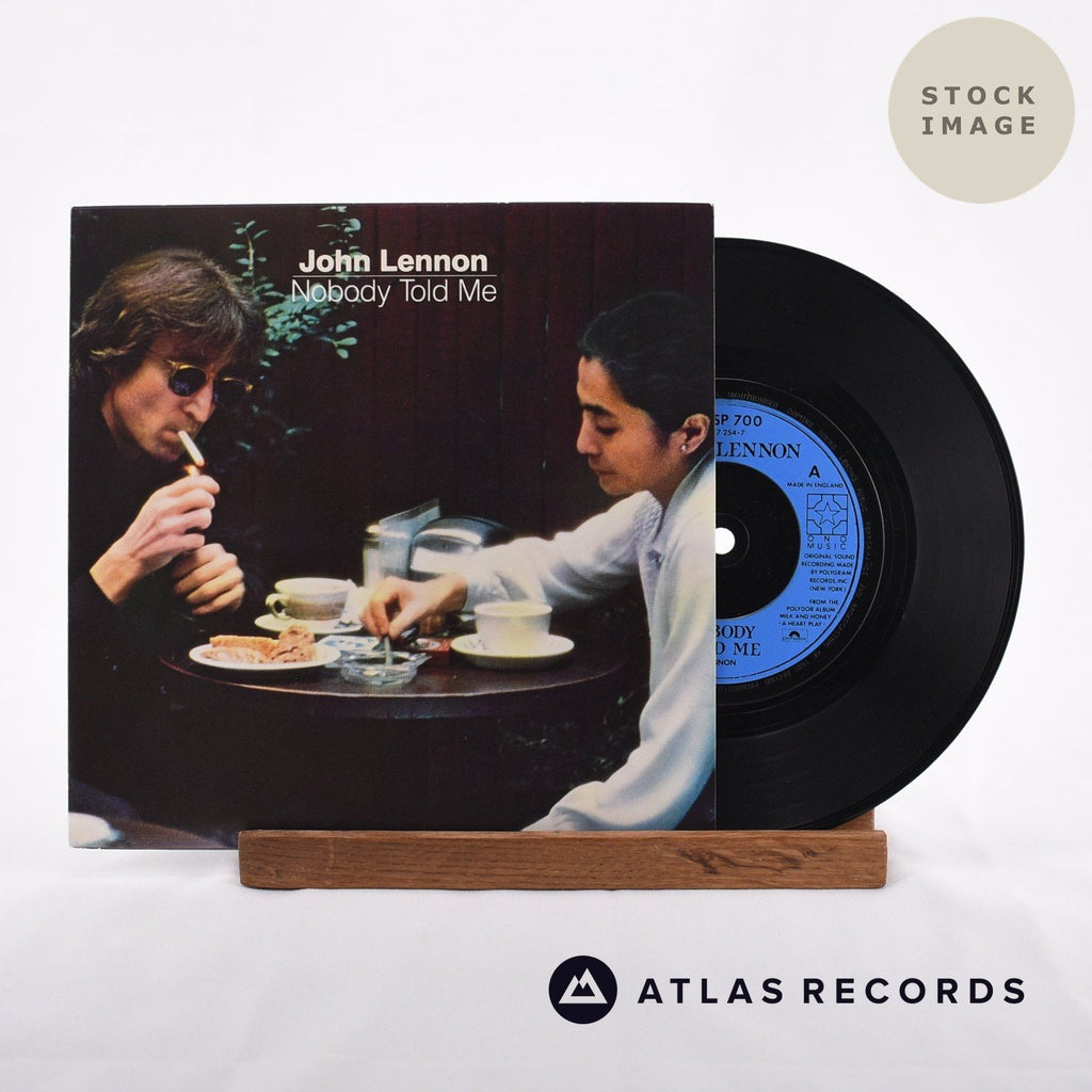 John Lennon Nobody Told Me Vinyl Record - Sleeve & Record Side-By-Side