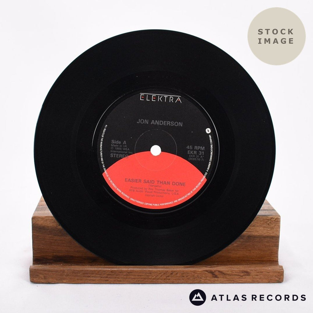 Jon Anderson Easier Said Than Done Vinyl Record - Record B Side