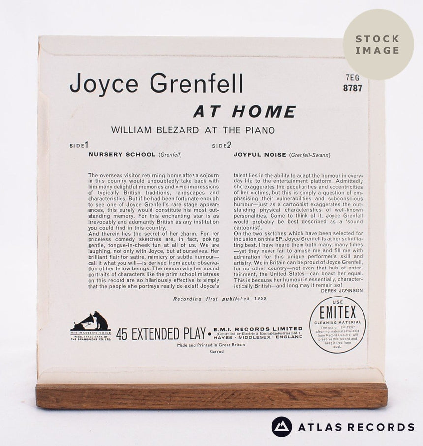 Joyce Grenfell Joyce Grenfell At Home 1958 Vinyl Record - Reverse Of Sleeve