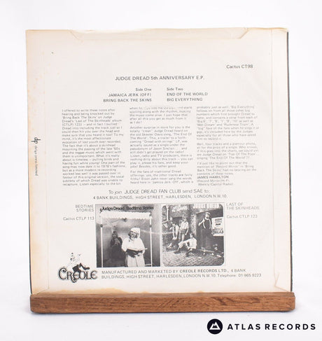 Judge Dread - 5th Anniversary E.P. - 7" EP Vinyl Record - VG/EX