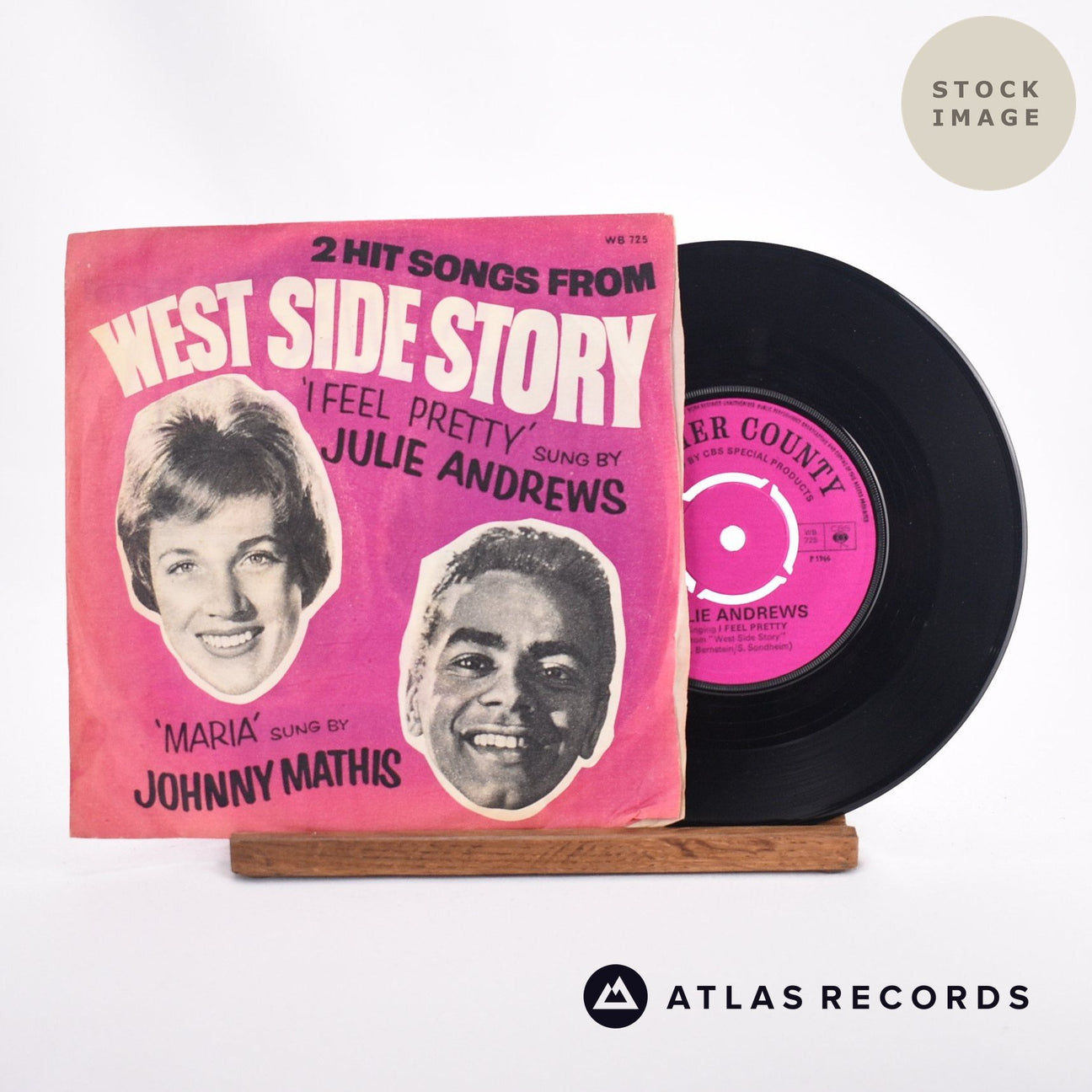 Julie Andrews 2 Hit Songs From West Side Story 7" Vinyl Record - Sleeve & Record Side-By-Side