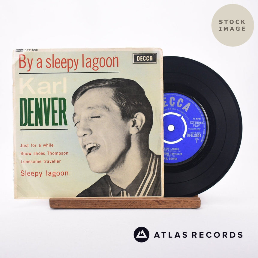 Karl Denver By A Sleepy Lagoon 7" Vinyl Record - Sleeve & Record Side-By-Side