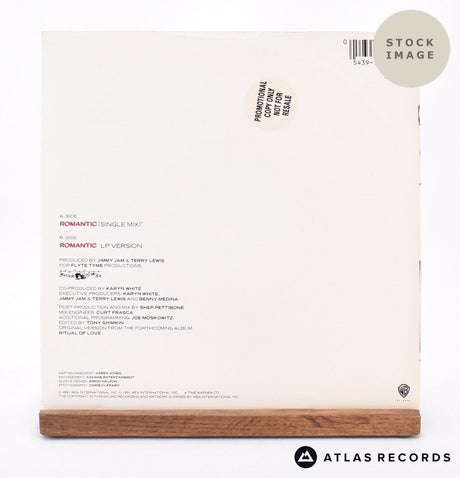 Karyn White Romantic 7" Vinyl Record - Reverse Of Sleeve