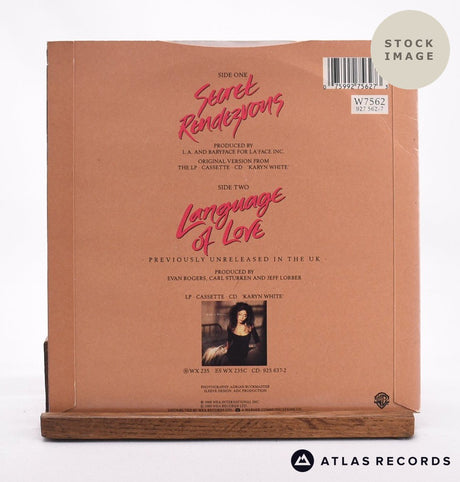 Karyn White Secret Rendezvous 7" Vinyl Record - Reverse Of Sleeve