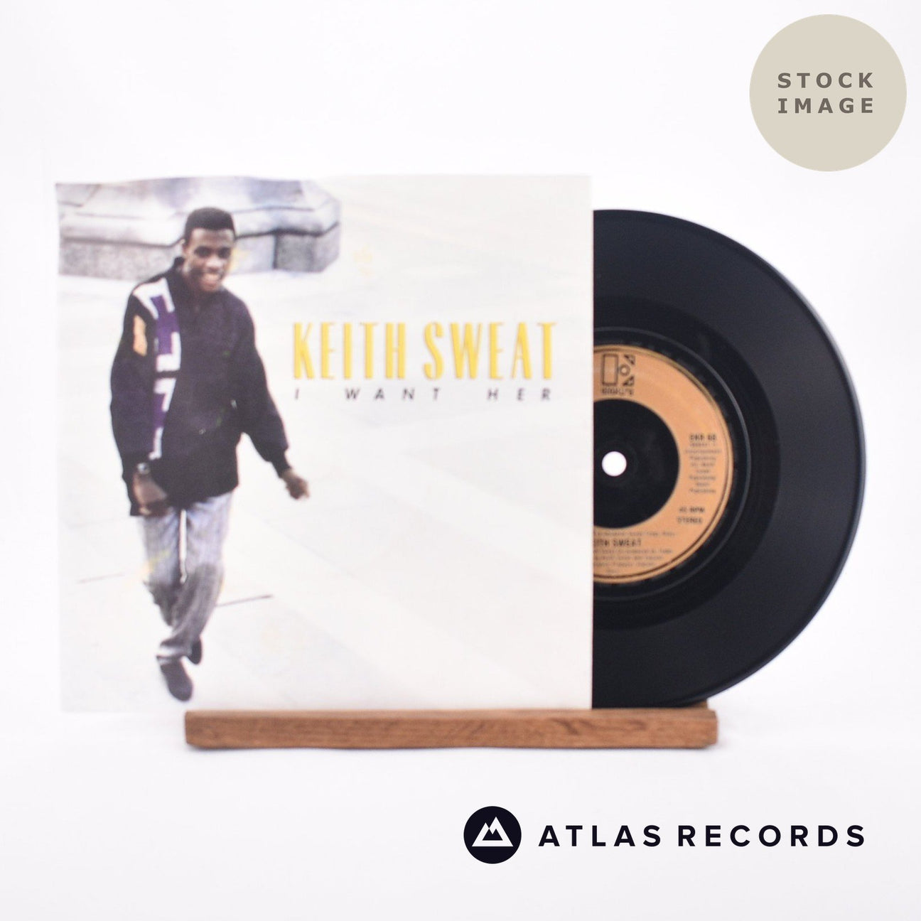 Keith Sweat I Want Her 7" Vinyl Record - Sleeve & Record Side-By-Side