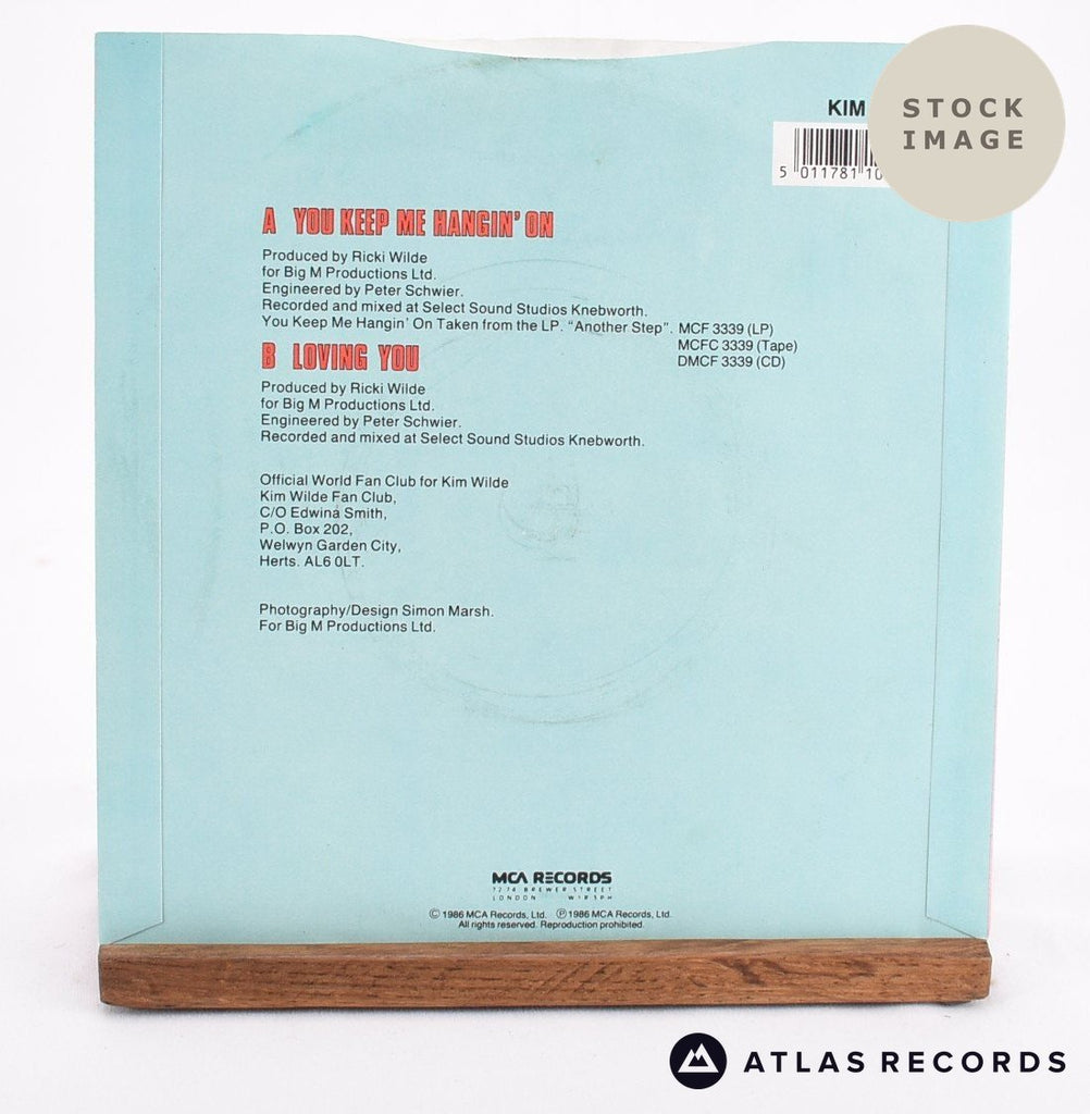 Kim Wilde You Keep Me Hangin' On Vinyl Record - Reverse Of Sleeve