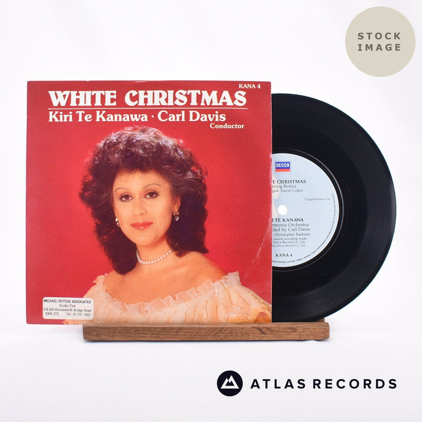 Kiri Te Kanawa White Christmas 7" Vinyl Record - Sleeve & Record Side-By-Side