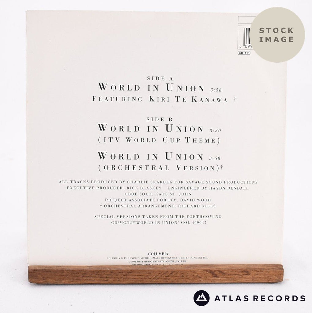 Kiri Te Kanawa World In Union Vinyl Record - Reverse Of Sleeve