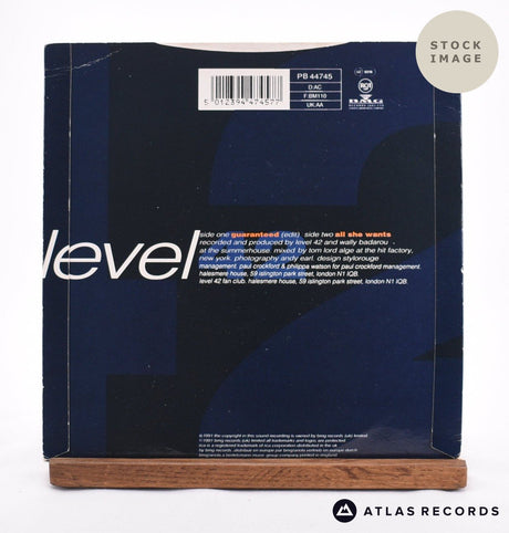 Level 42 Guaranteed 7" Vinyl Record - Reverse Of Sleeve