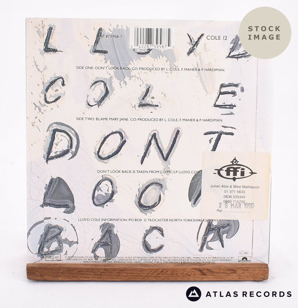 Lloyd Cole Don't Look Back Vinyl Record - Reverse Of Sleeve