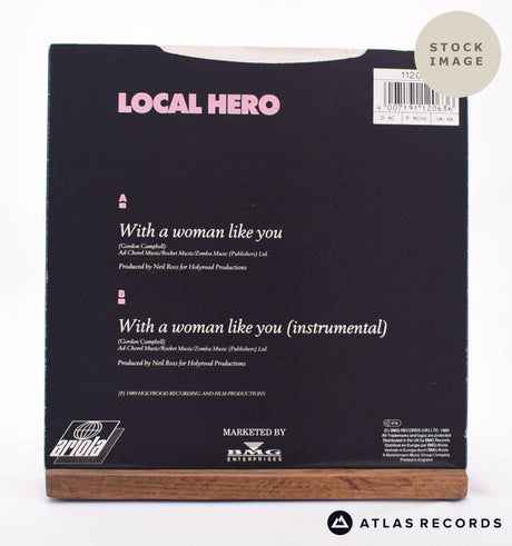 Local Hero With A Woman Like You 7" Vinyl Record - Reverse Of Sleeve