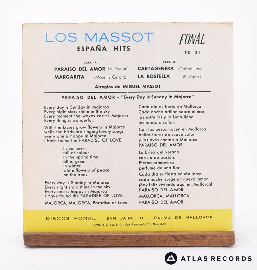 Los Massot - España Hits - 7" EP Vinyl Record - EX/VG+