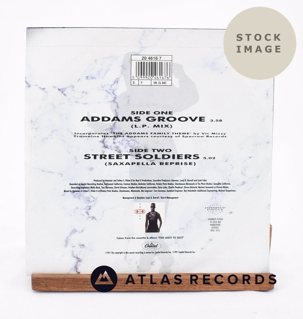 MC Hammer Addams Groove Vinyl Record - Reverse Of Sleeve
