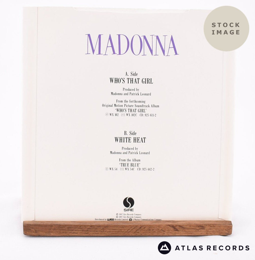 Madonna Who's That Girl Vinyl Record - Reverse Of Sleeve