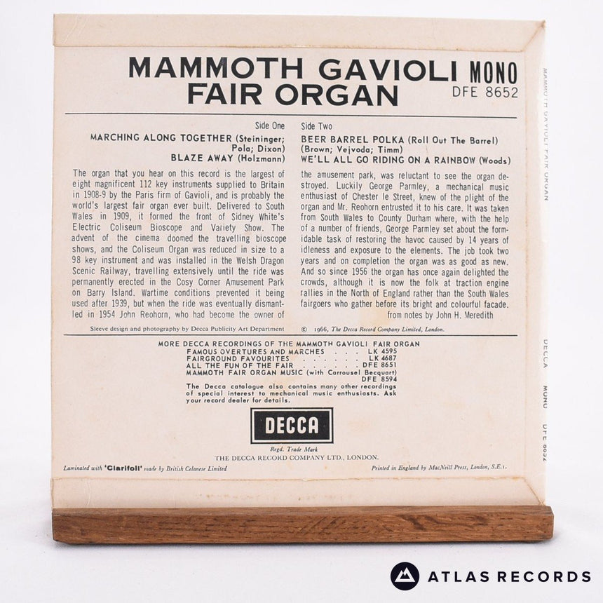 Mammoth Gavioli Fair Organ - Mammoth Gavioli Fair Organ - 7" EP Vinyl Record - VG+/VG+