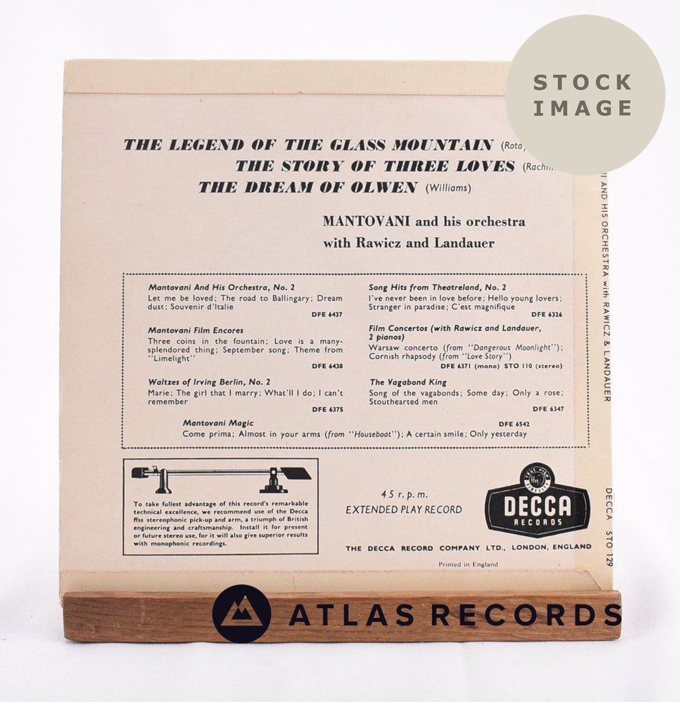 Mantovani And His Orchestra The Legend Of The Glass Mountain Vinyl Record - Reverse Of Sleeve