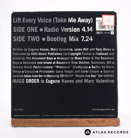 Mass Order - Lift Every Voice (Take Me Away) - 7" Vinyl Record - VG/VG+