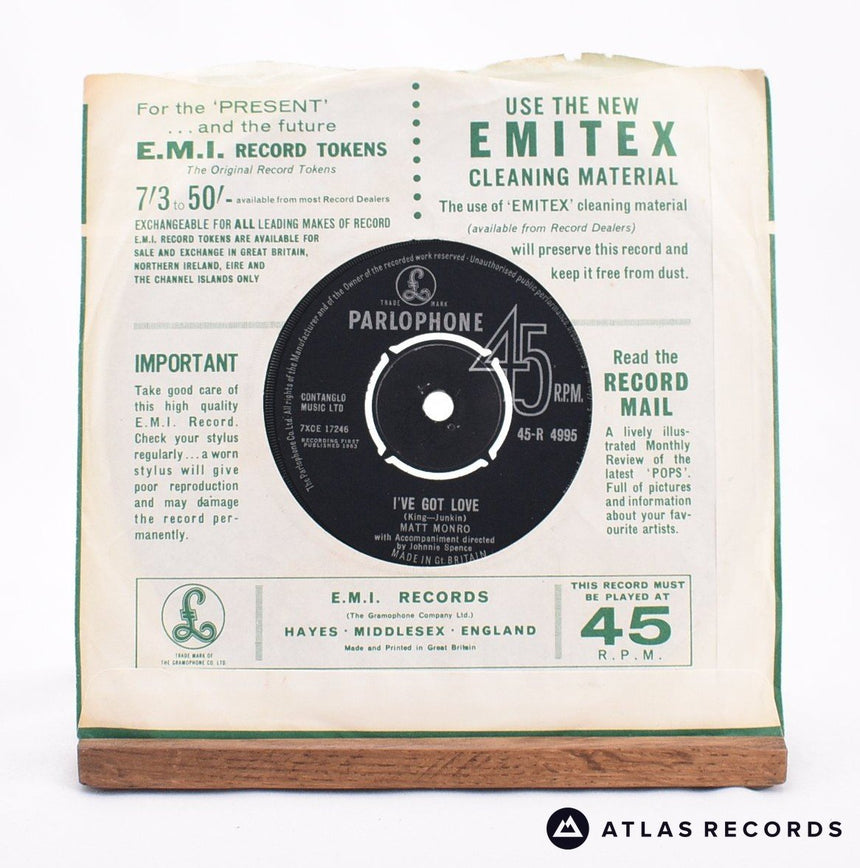 Matt Monro - One Day - 7" Vinyl Record - EX/VG+
