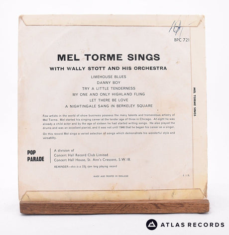 Mel Tormé - Mel Torme Sings - 7" EP Vinyl Record - EX/VG+