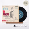 Melina Mercouri Never On Sunday Vinyl Record - Sleeve & Record Side-By-Side