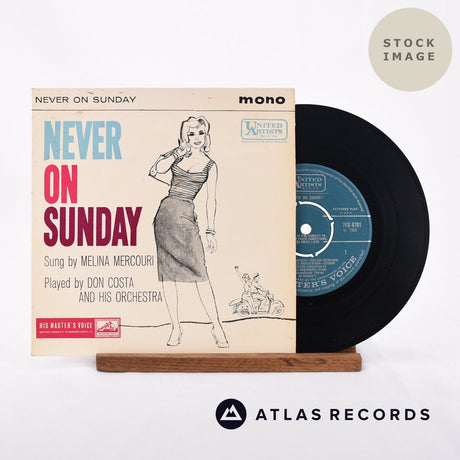 Melina Mercouri Never On Sunday Vinyl Record - Sleeve & Record Side-By-Side