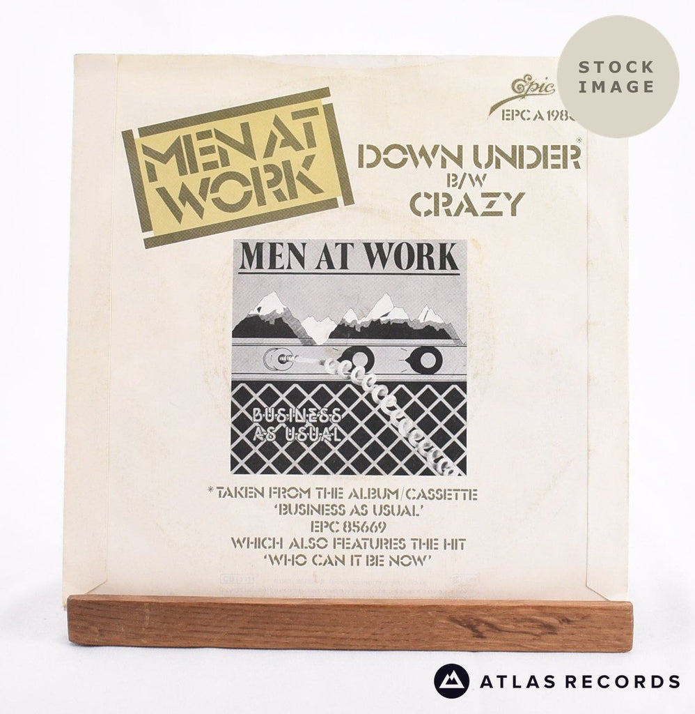 Men At Work Down Under Vinyl Record - Reverse Of Sleeve