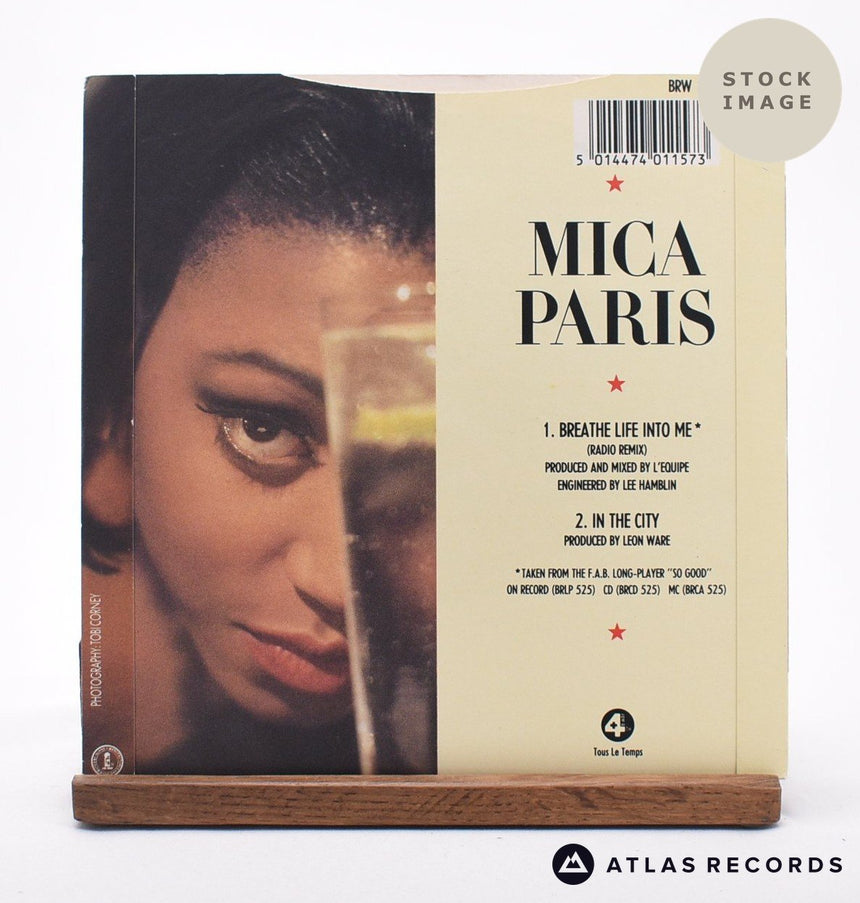 Mica Paris Breathe Life Into Me 7" Vinyl Record - Reverse Of Sleeve