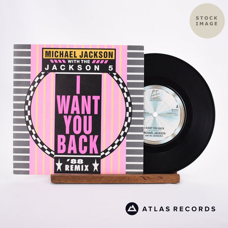 Michael Jackson I Want You Back '88 Remix 1982 Vinyl Record - Sleeve & Record Side-By-Side